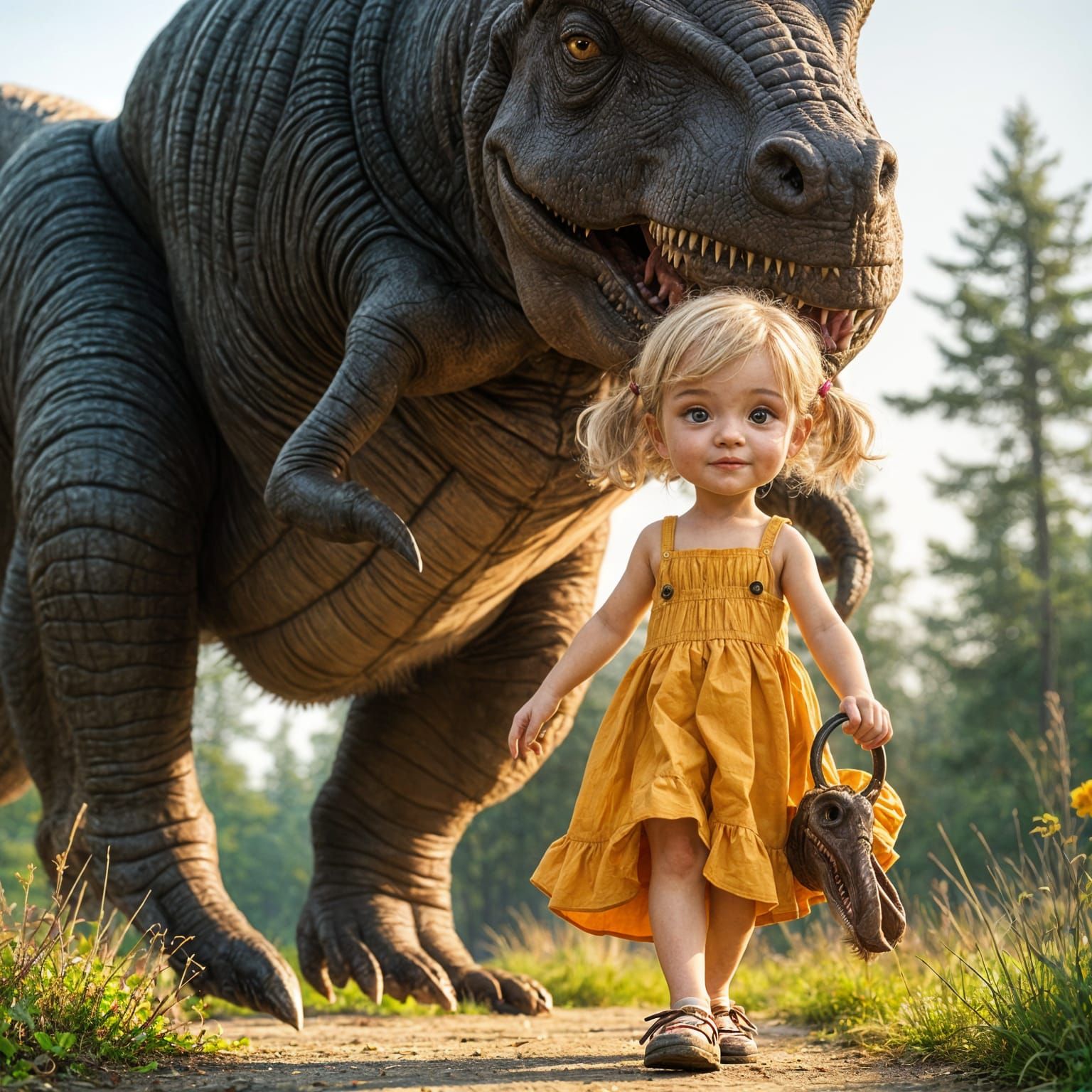 Girl Walks T-Rex: An Unexpected Pet