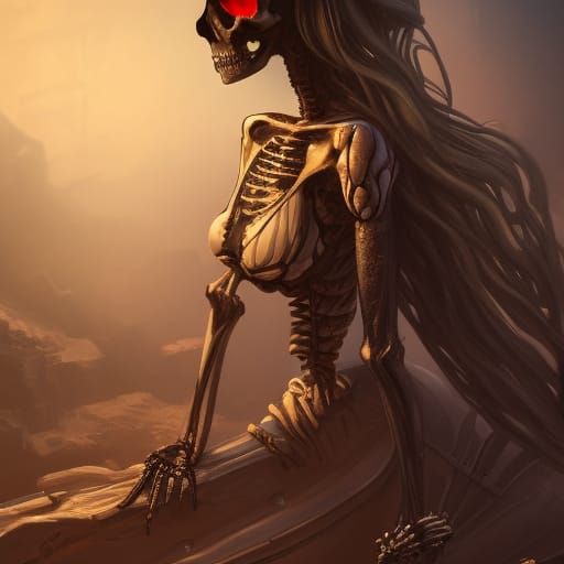 Skeleton Lady in a Microwave: Detailed Matte Painting