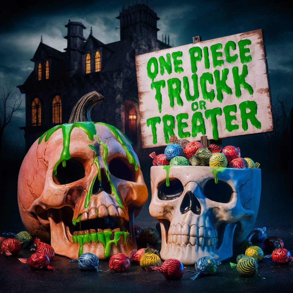 Skull of Candy at Haunted Mansion in Cinematic Style