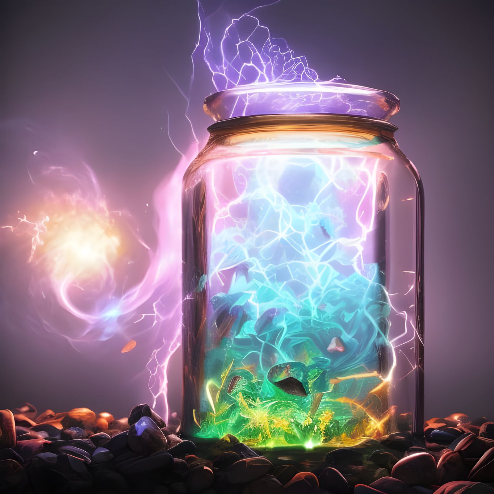 Chaotic Energy Trapped in Glass Jar