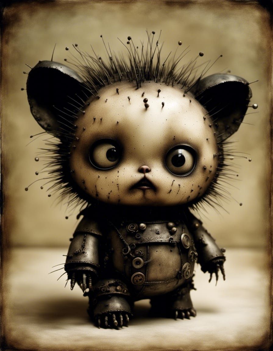 Cursed Cartoon Bear Character in Digital Art