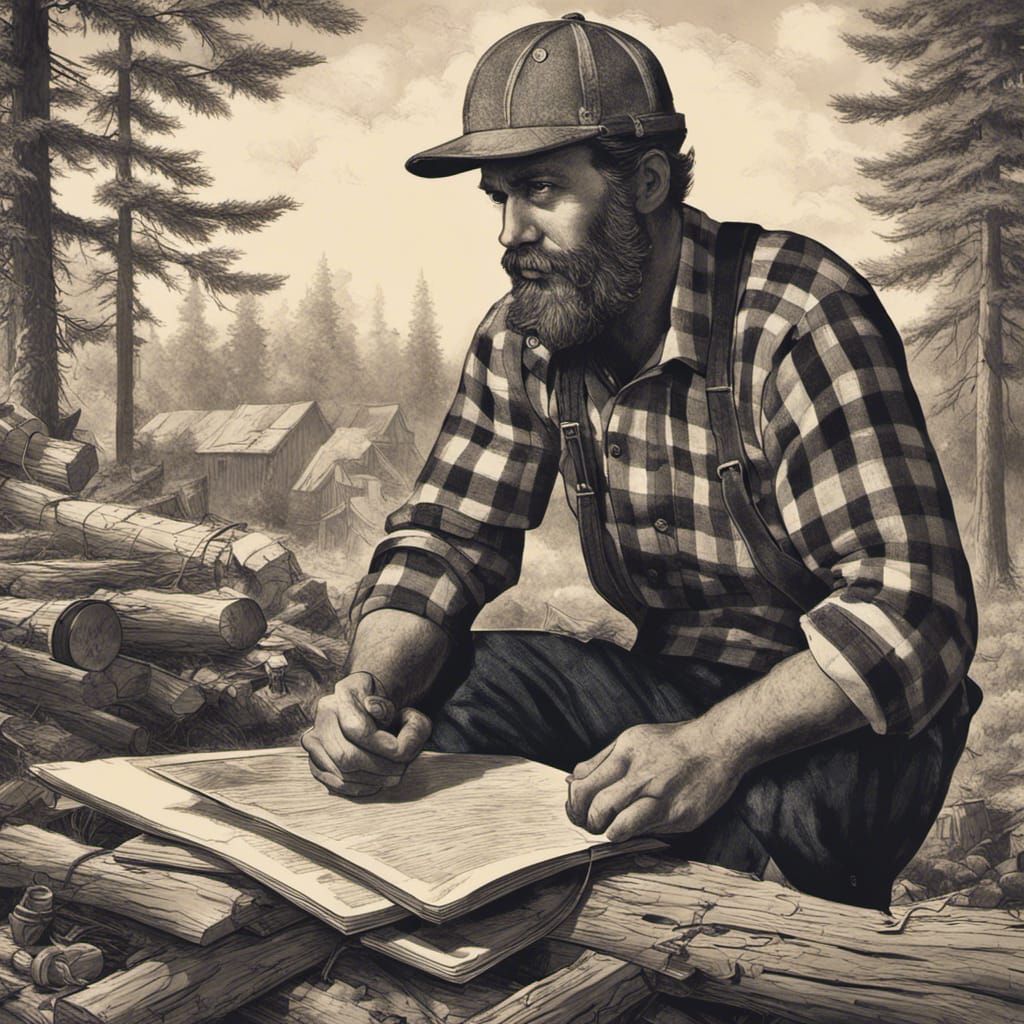 Lumberjack in the Information Age: Detailed Digital Art