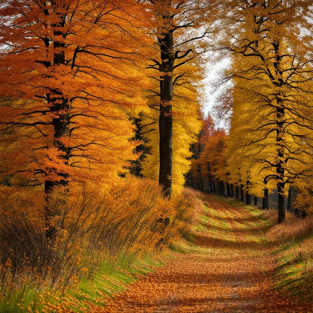 Vibrant Autumn Landscape with Colorful Foliage