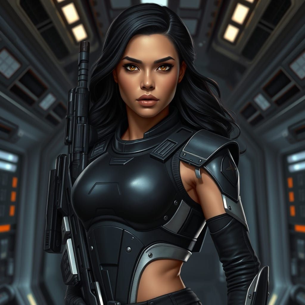 Human Female Star Wars Soldier in High-Tech Armor