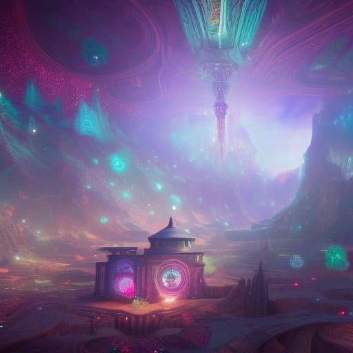 Kaleidoscope of Crystalline Wonders in Fantasy Art