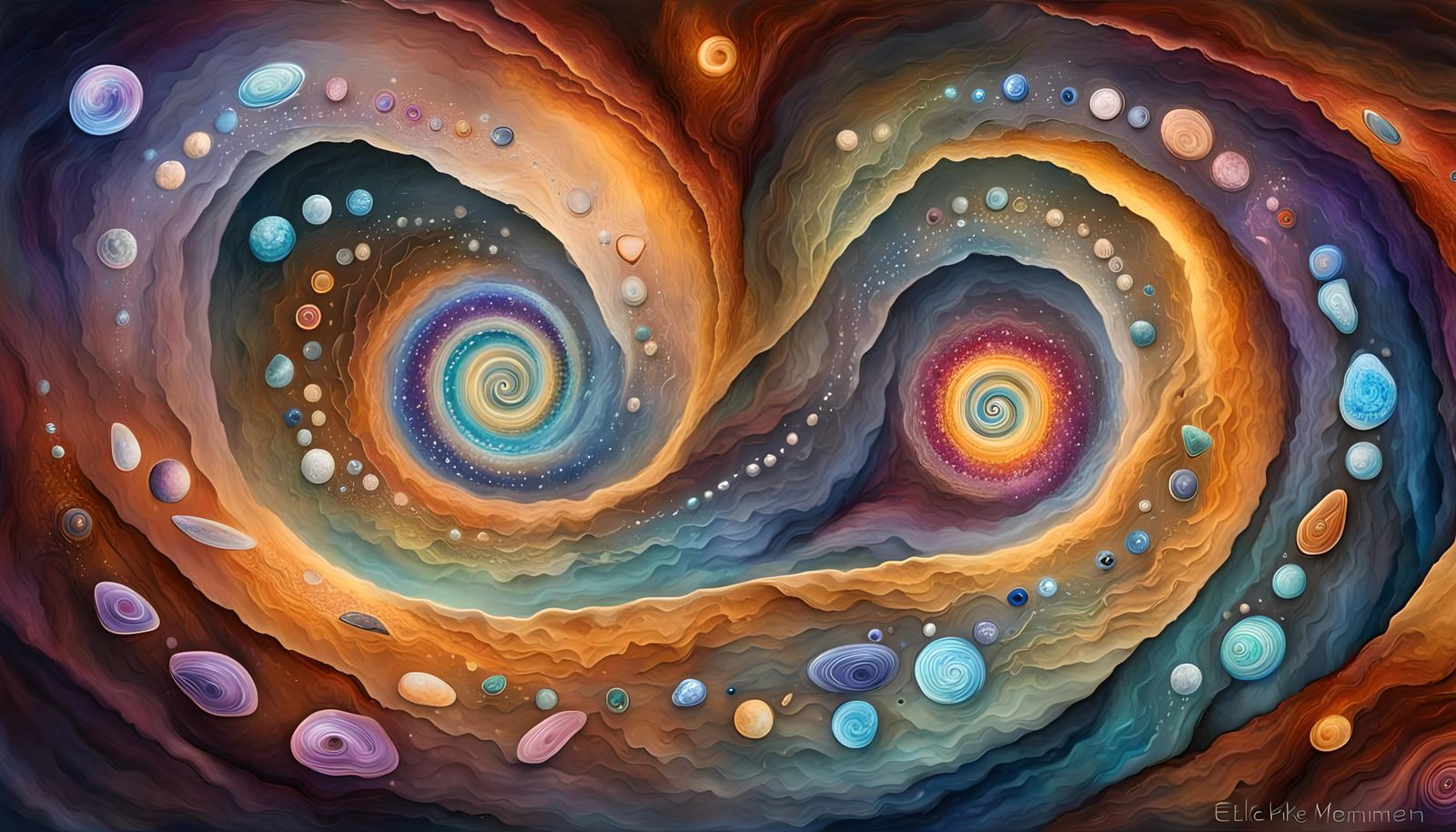 Aboriginal Rock Art with Yin-Yang Spiral