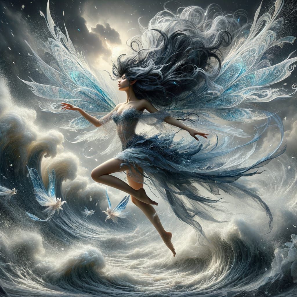Faerie Leaps Amidst Winter Tempest