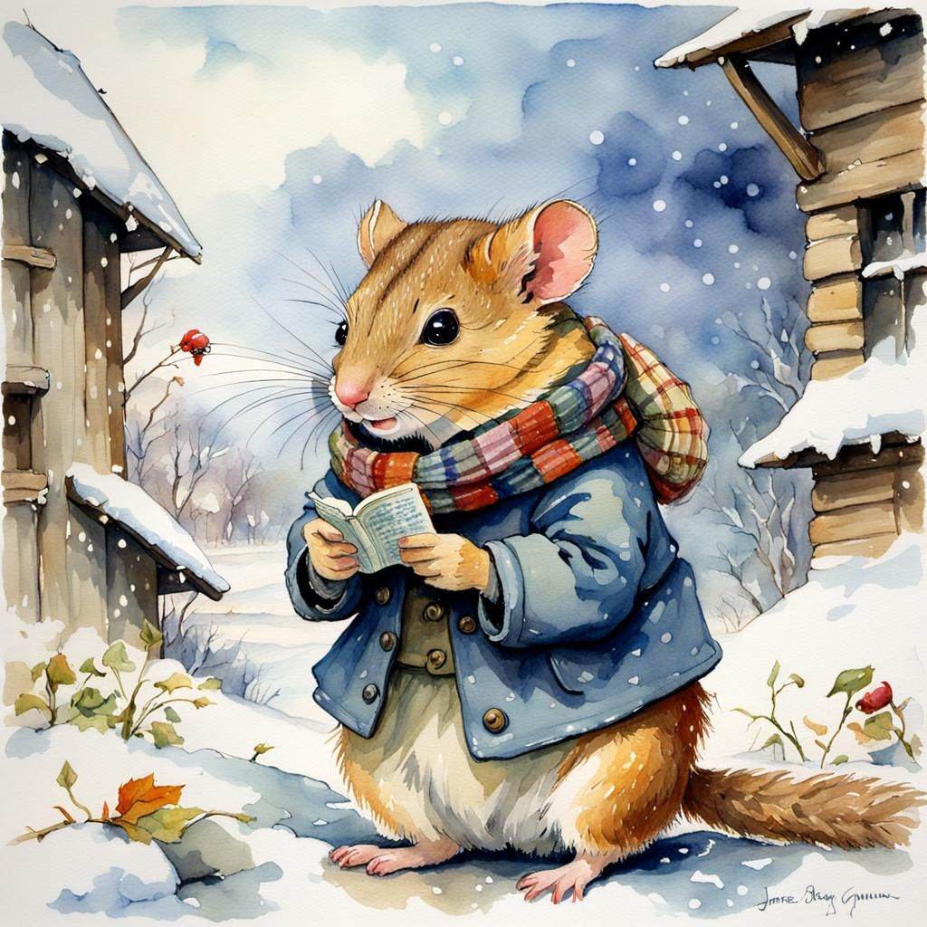 DORMOUSE IN A BLUE JACKET