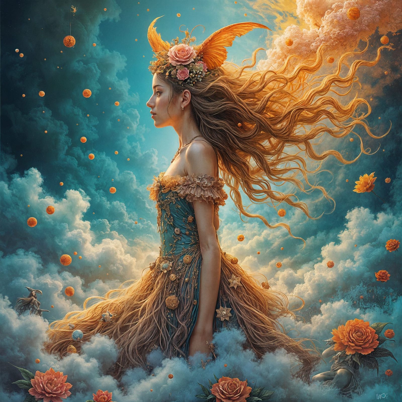 Dream Witch in Surreal Fairytale Illustration