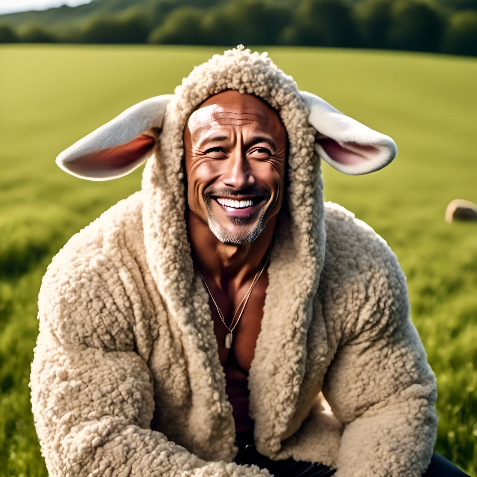 Dwayne Johnson as Sheep in Splatter Graffiti Style