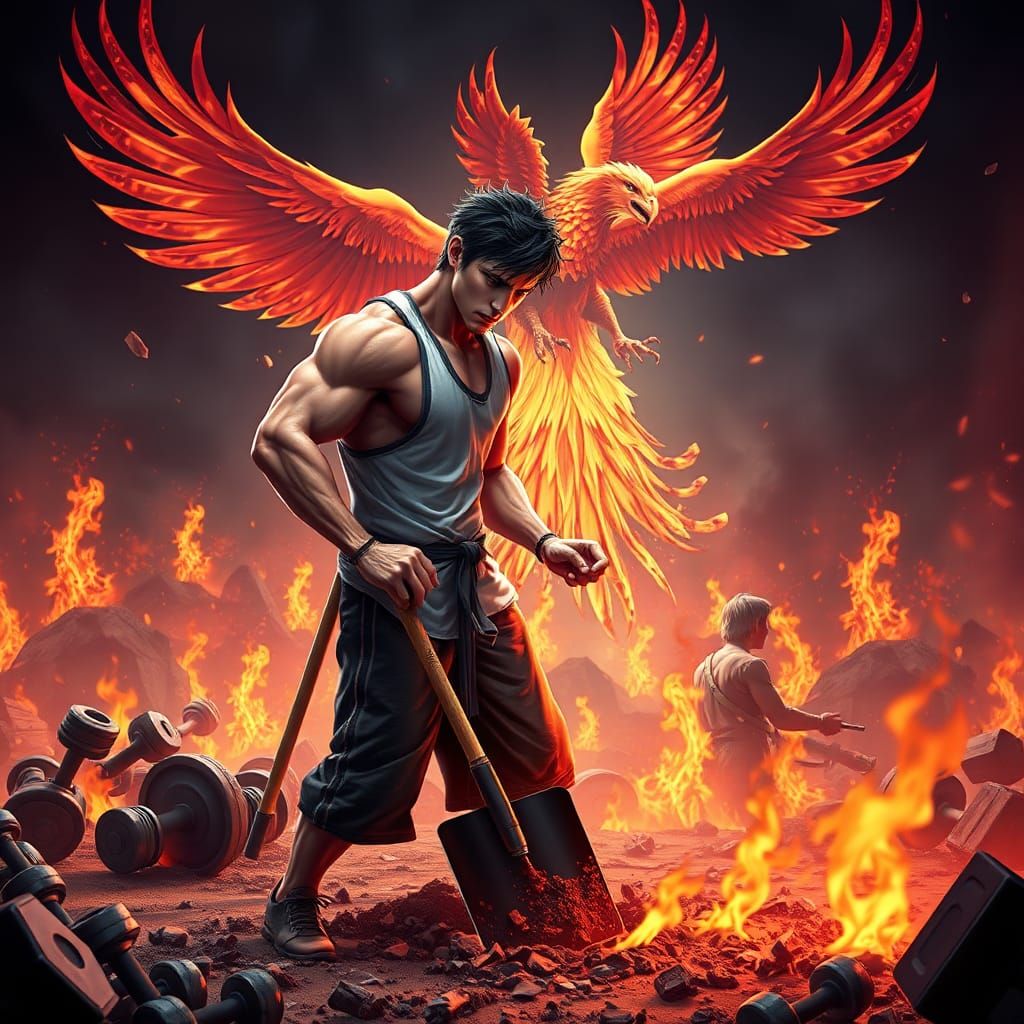 Muscular Lion Tamer Digs in Fiery Anime Scene