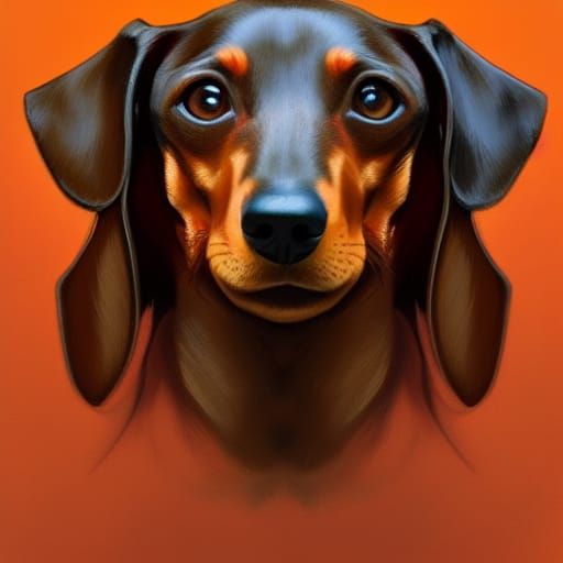 Dachshund Portrait in Hyperdetailed Digital Art Style