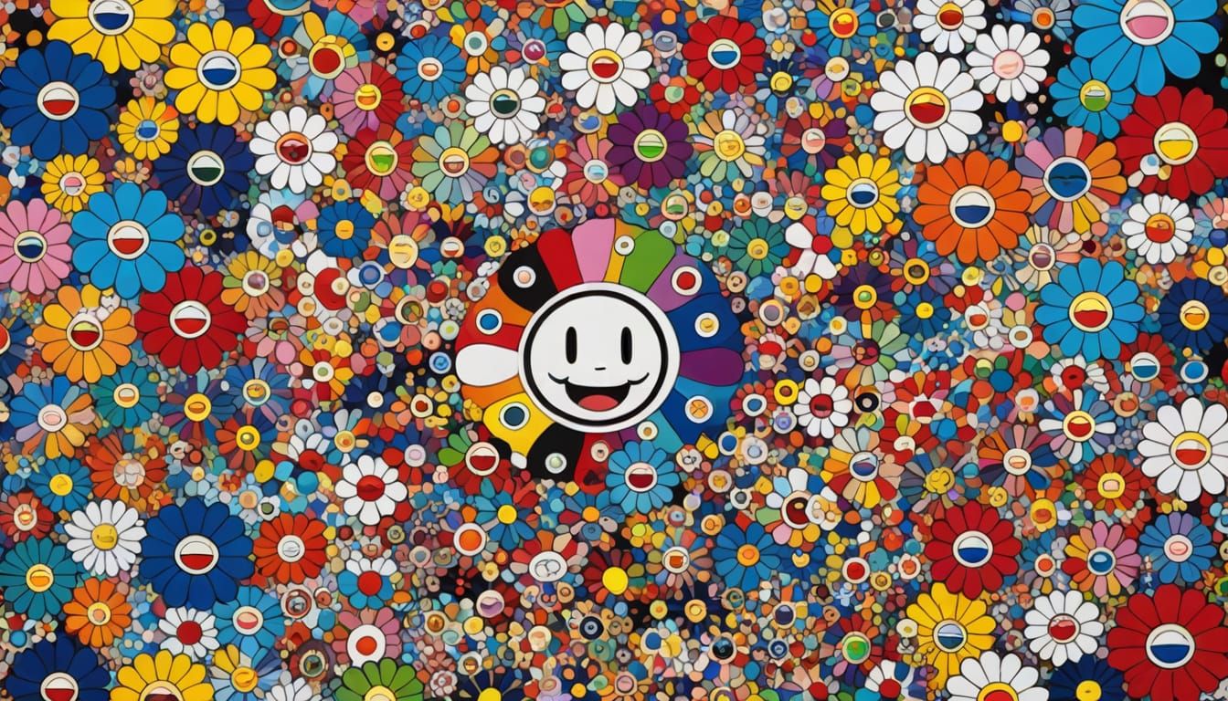 Vibrant Floral Healing Art in Cartoon Style