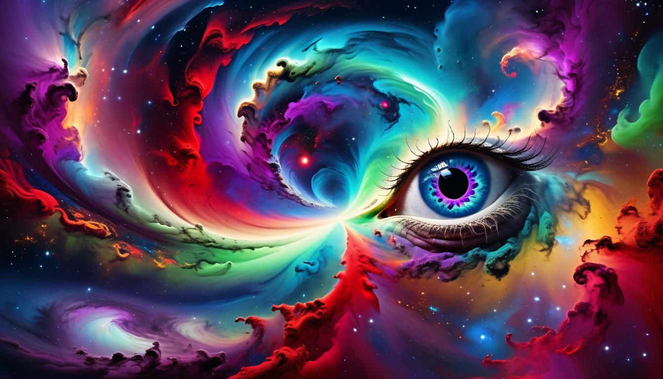 Surreal Cosmic Eye Galaxy in Dreamlike Colors