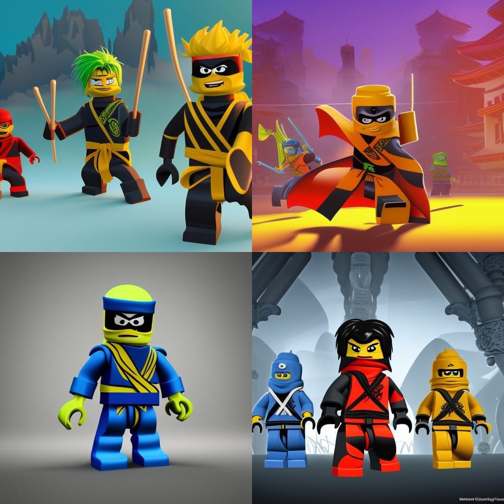 Ninjago Characters as 3D Digital Art