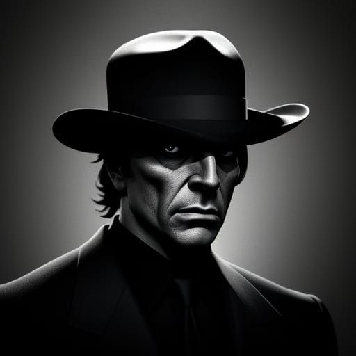 Film Noir Portrait of a Man in a Smoky Atmosphere