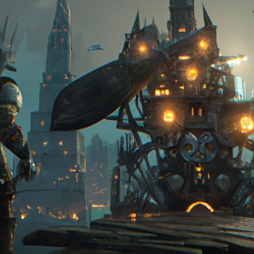 Detailed Skeletal Matte Painting in Deep Color