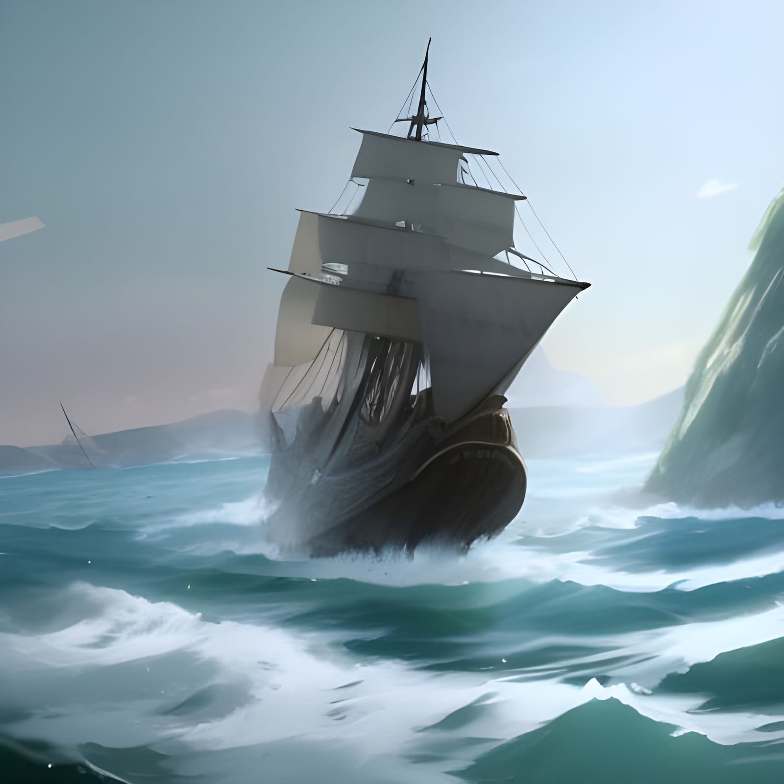 Realistic Hellespont Scene with Dramatic Lighting