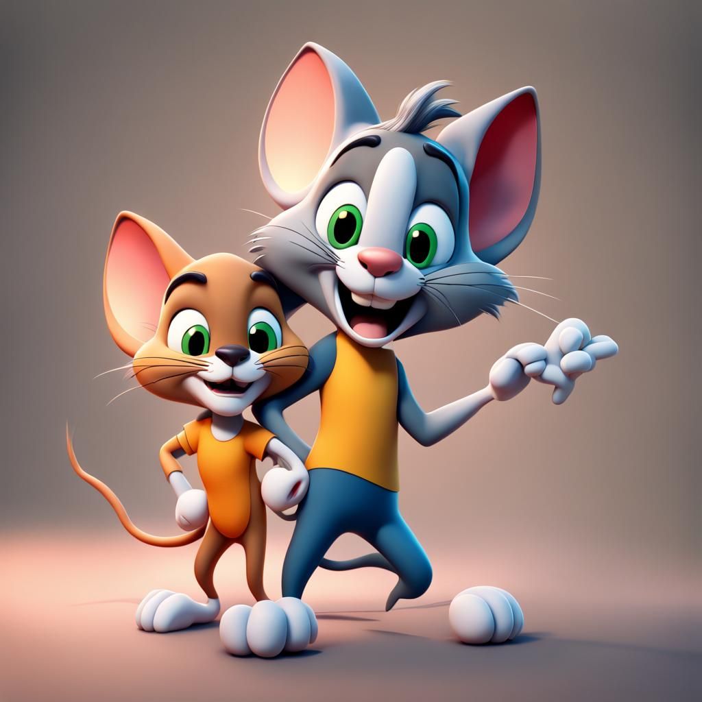 Tom and Jerry: Pixar-Style 3D Digital Art