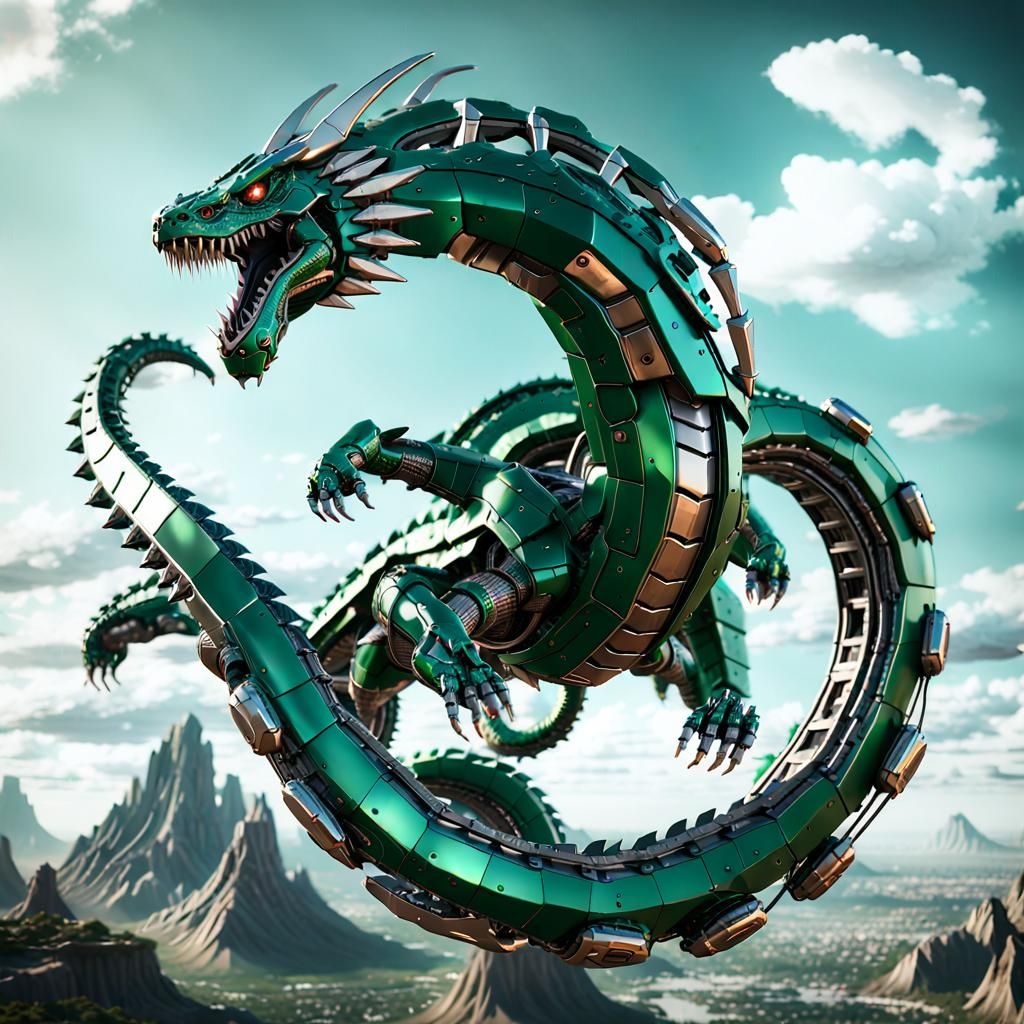 Epic Sci-Fi Zoid: Flying Serpent Mech in 8K