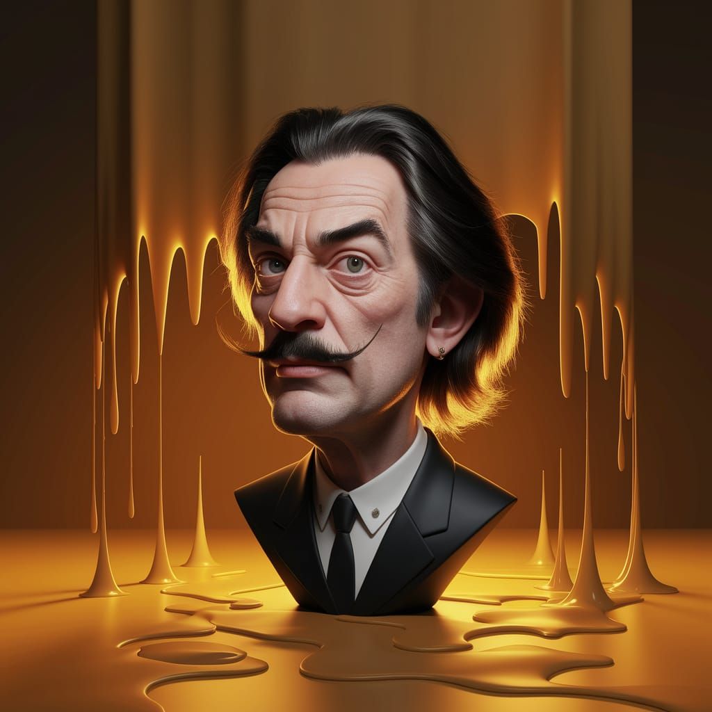 Surreal Axl Rose Caricature in Dali Style