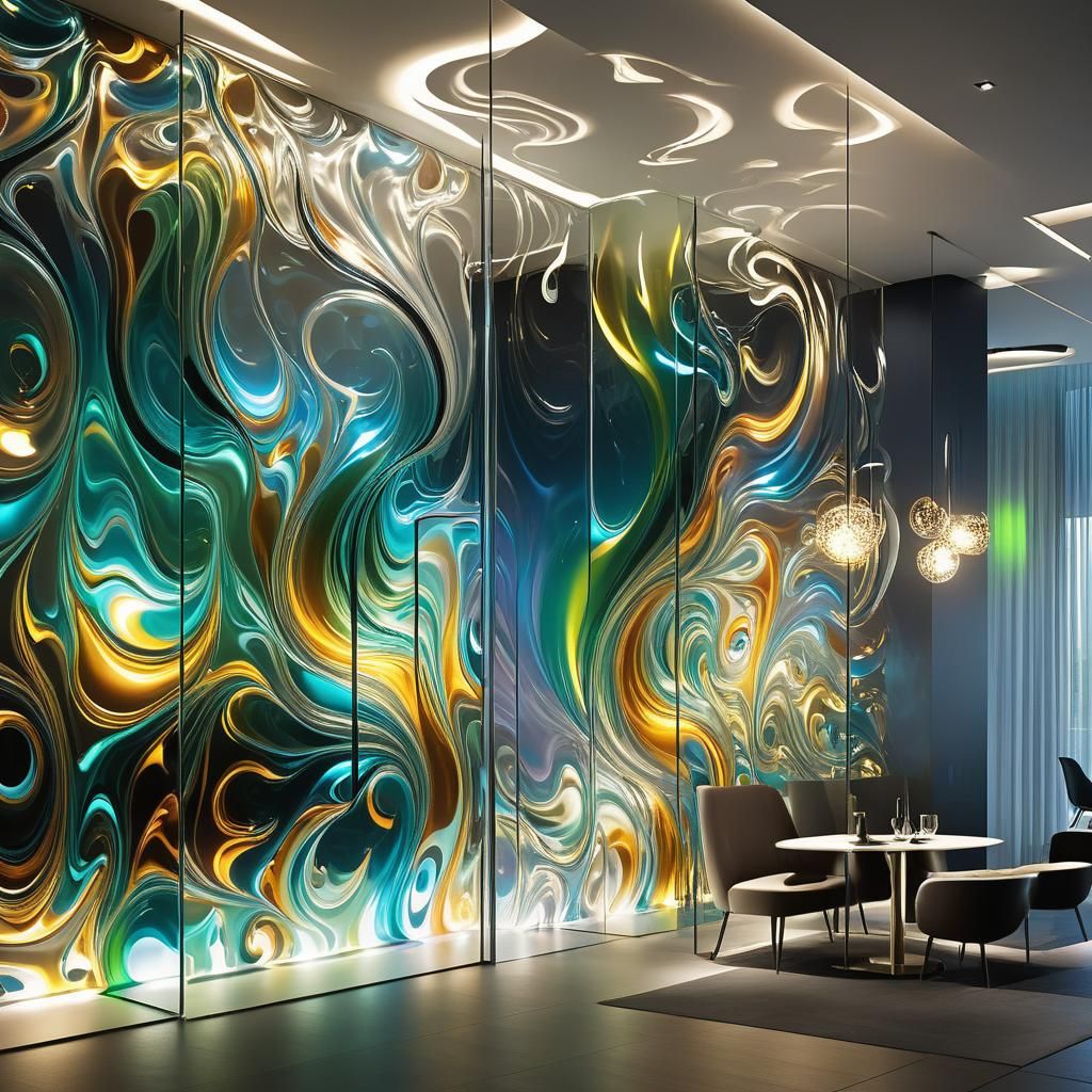 Glass Wall Design with Spectral Color Dispersion