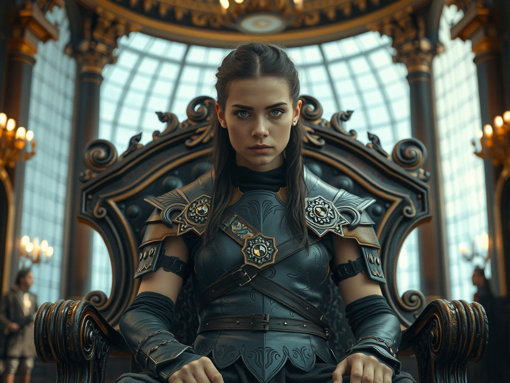 Warrior Queen in Glass Palace, Cinematic Lighting