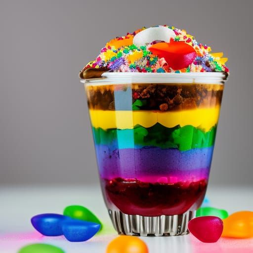 Delicious Rainbow Sundae in Sharp Focus