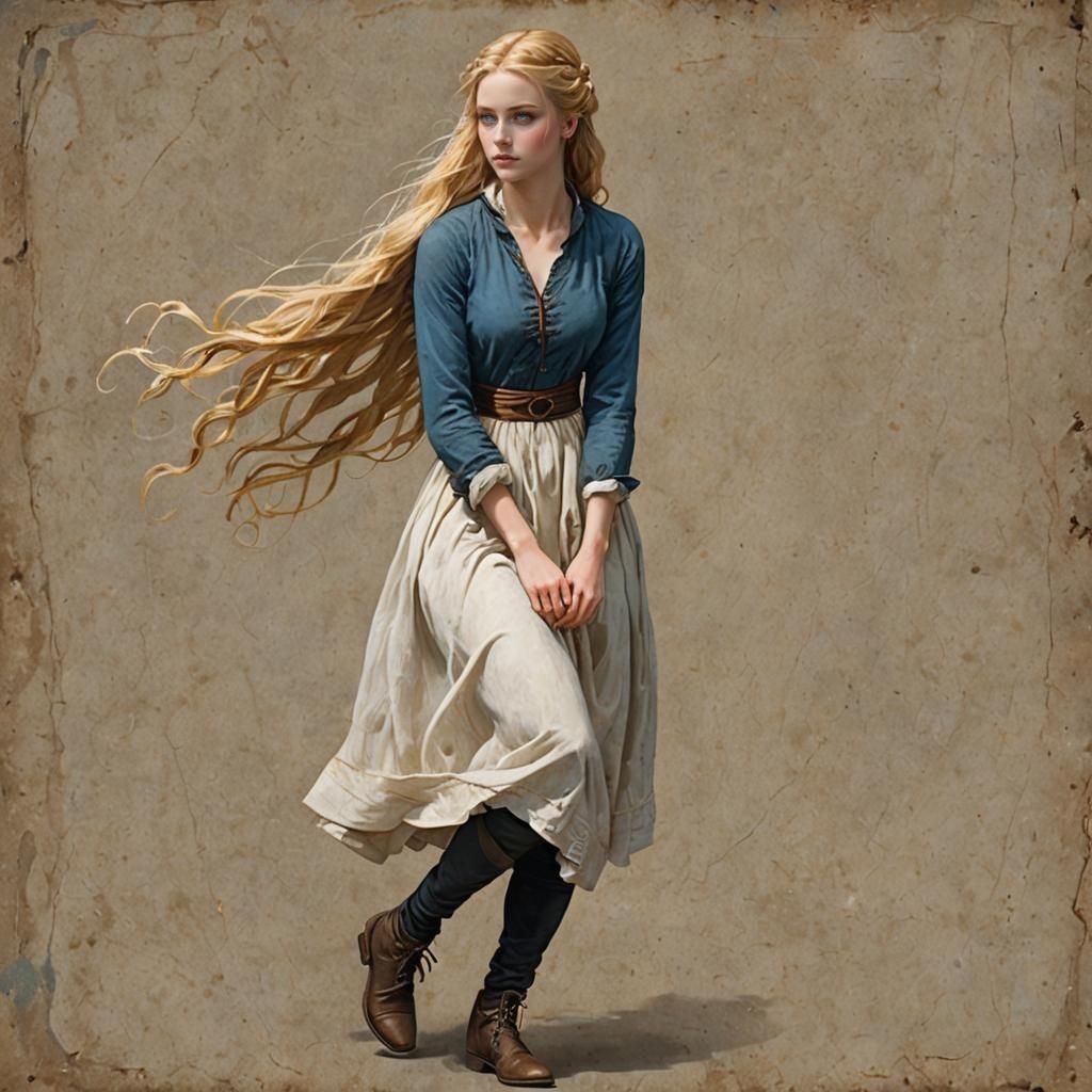 Striking Young Woman with Piercing Blue Eyes