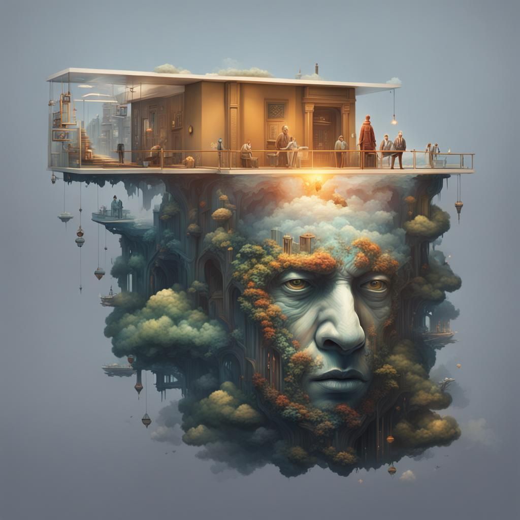 Intricate Mind in Thought: Digital Matte Painting