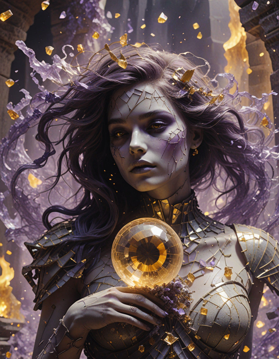 Ethereal Souls in a Haunting Dark Tomb, in Nihiluxe Style