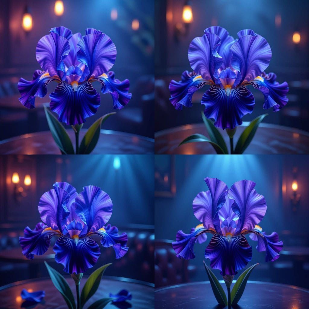 Blue Dragon Iris in a 1920s Speakeasy