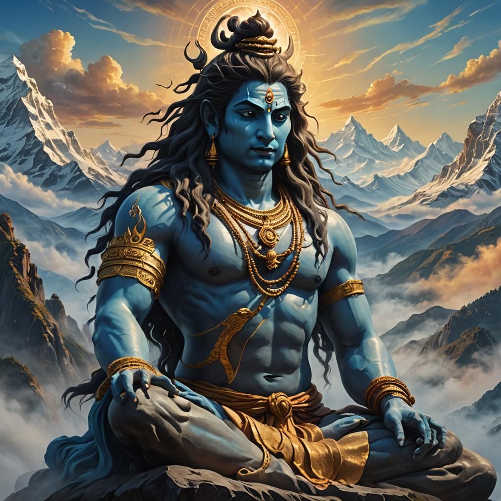 Lord Shiva in Meditation: A Digital Matte Painting