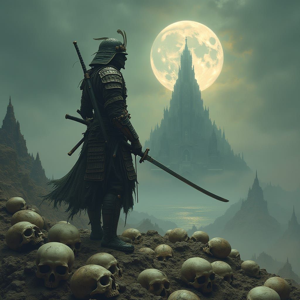 Samurai on Skull Mountain Under Alien Moons