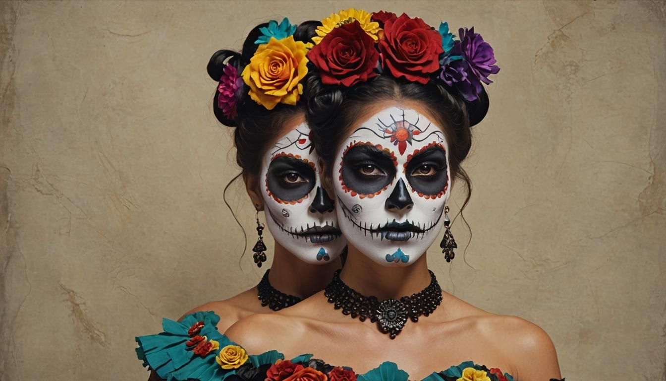 Woman with Día de los Muertos Face Paint