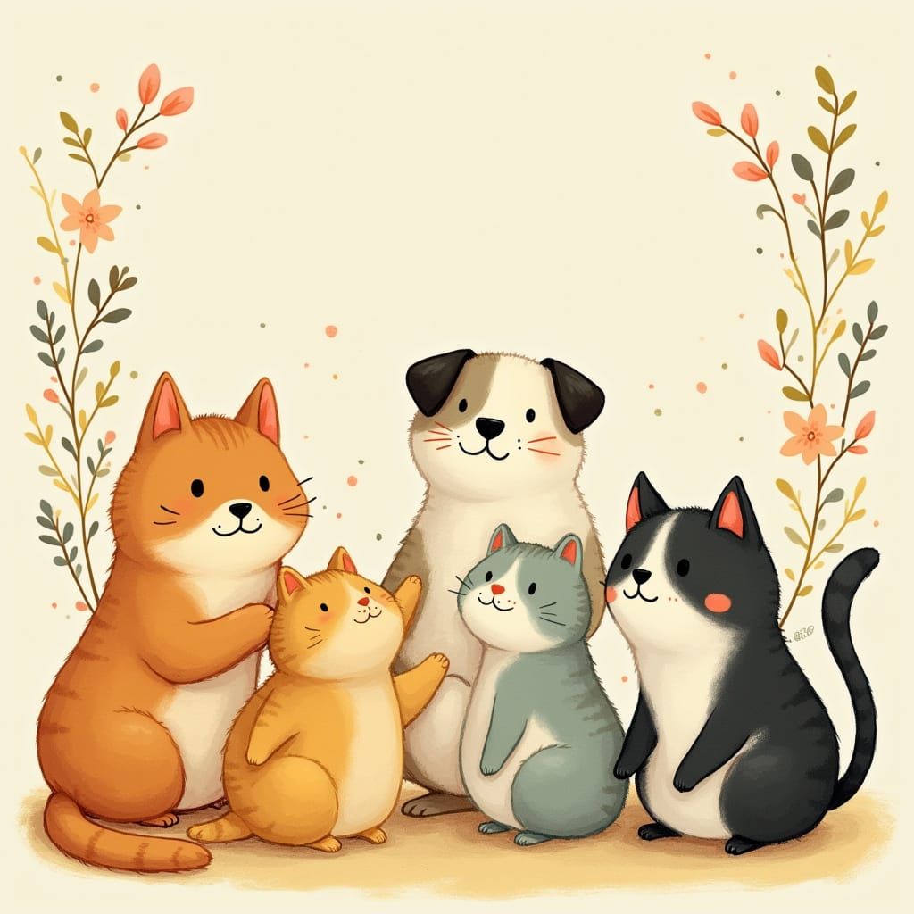 Whimsical Friends in a Cozy Wonderland