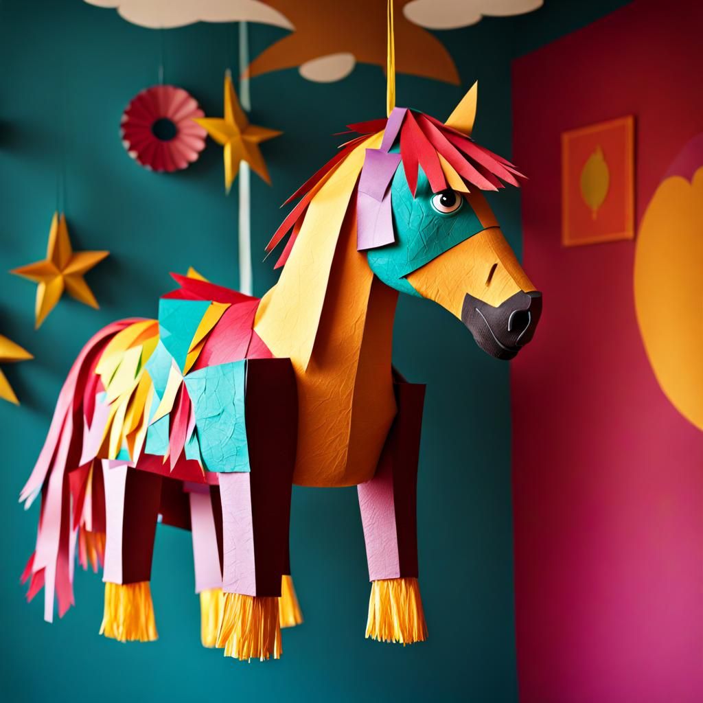 Horse Piñata Children's Book Illustration