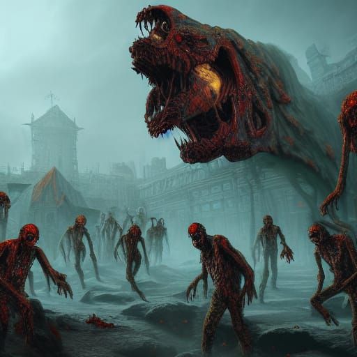 Detailed Zombie Fantasy Concept Art in 8K