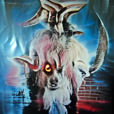 Demonic Goat Horror Poster from the 1980s