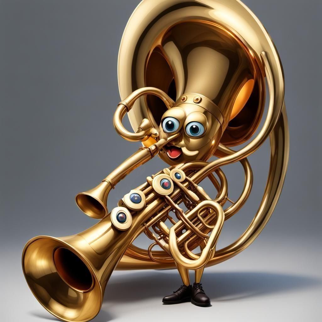 An anthropomorphic French horn.