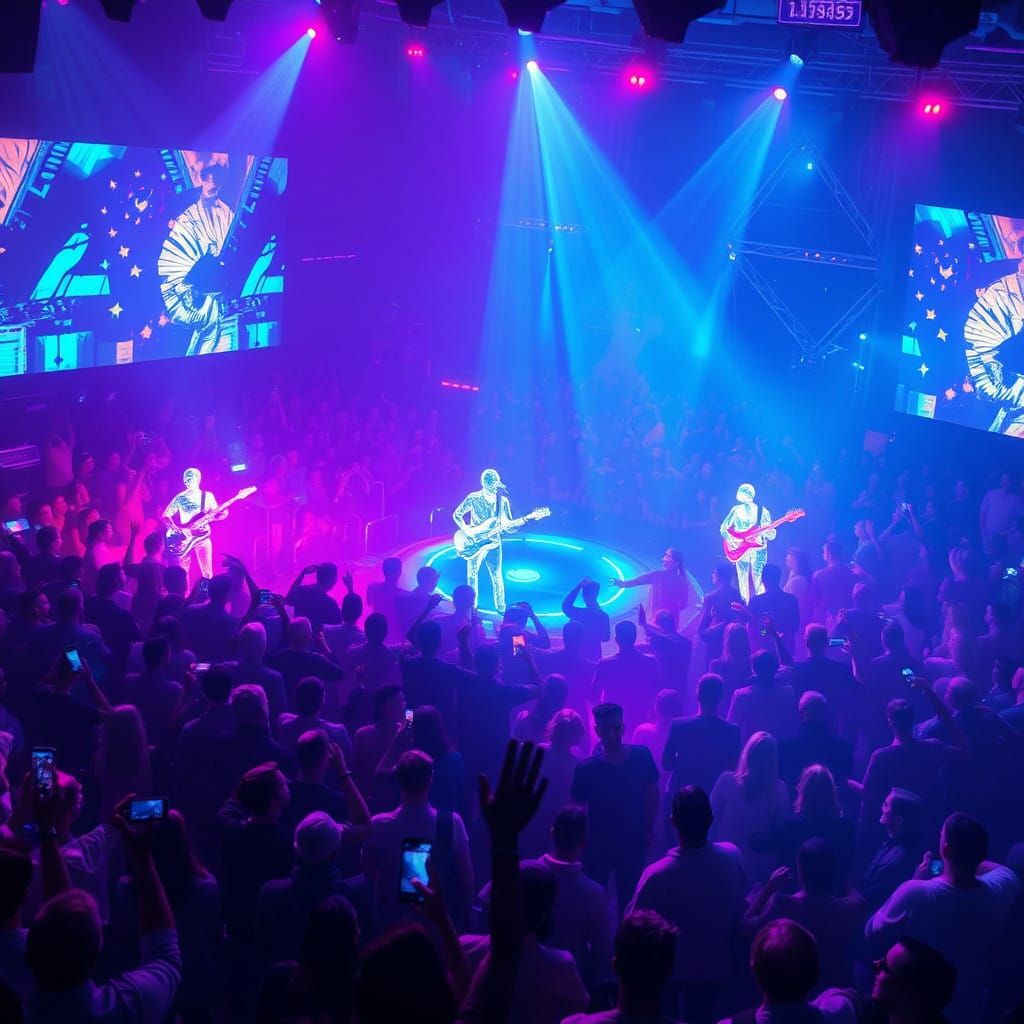 A futuristic concert  with Elvis