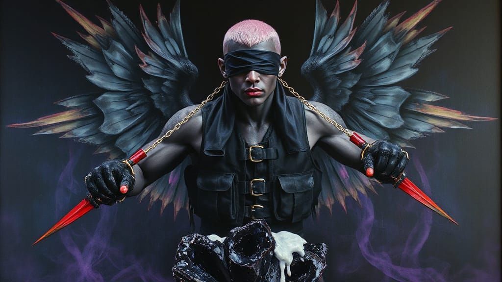 Gothic Deity Portrait in Surreal Cosmic Horror Style