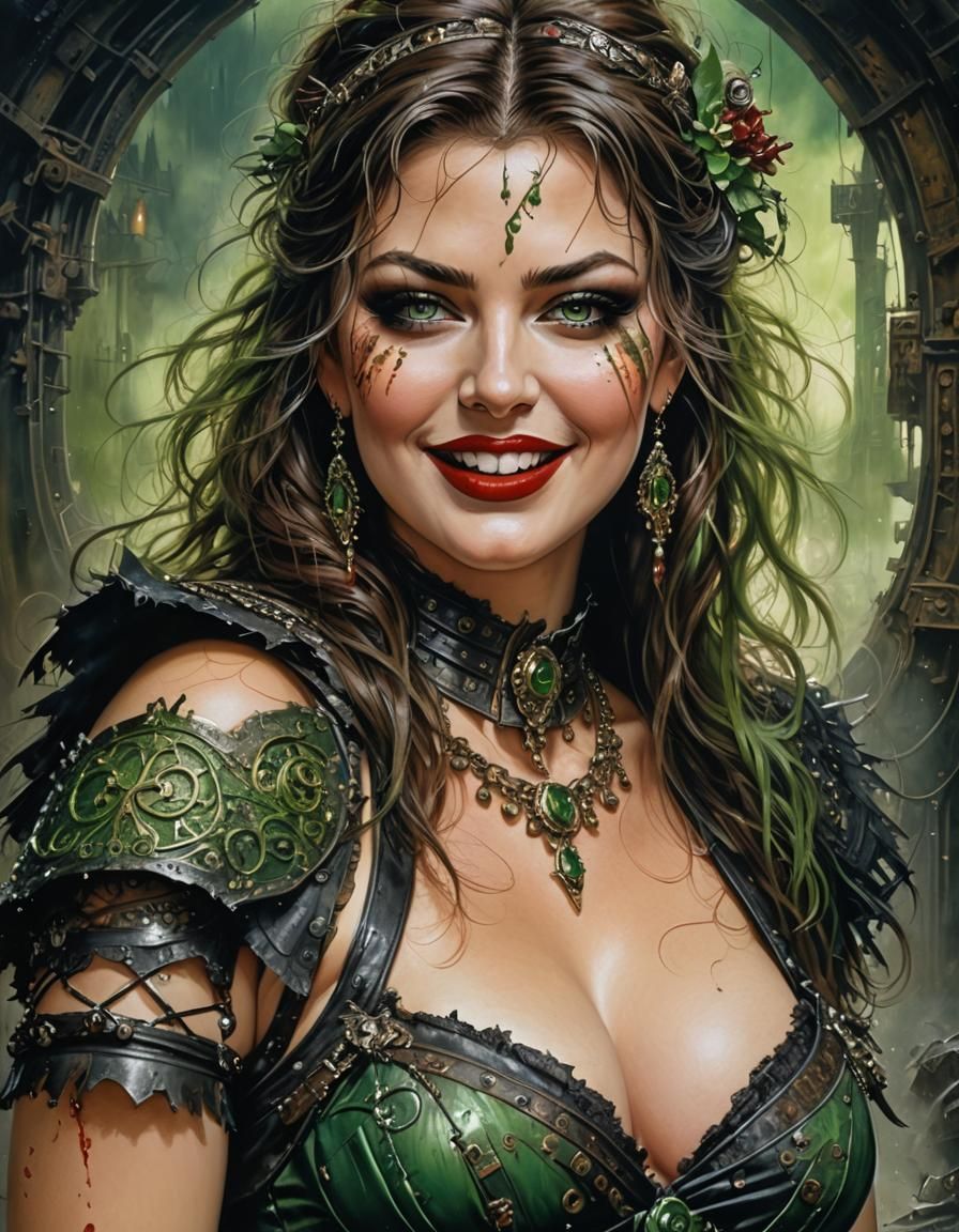 Stunning Woman in Post-Apocalyptic Cabaret Dress