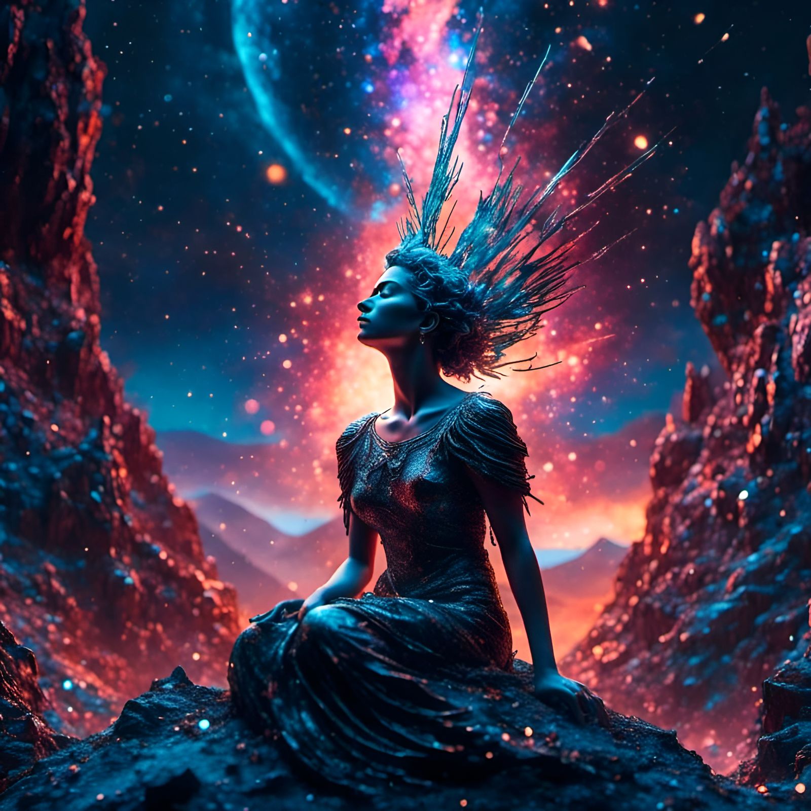 Cosmic Angel Destroys Planet in Holographic Style