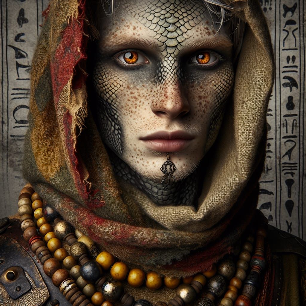 Surreal Fantasy Portrait in Tribal Style