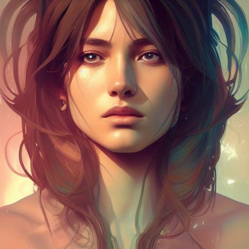 Detailed Portrait of Sage in Art Nouveau Style