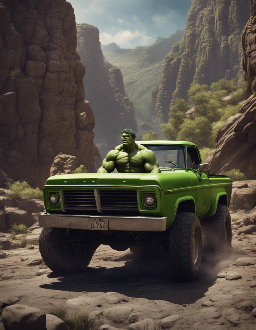 Steve McQueen as The Hulk: Detailed Matte Painting