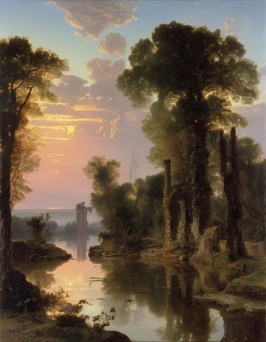 Ethereal Ruins at Twilight