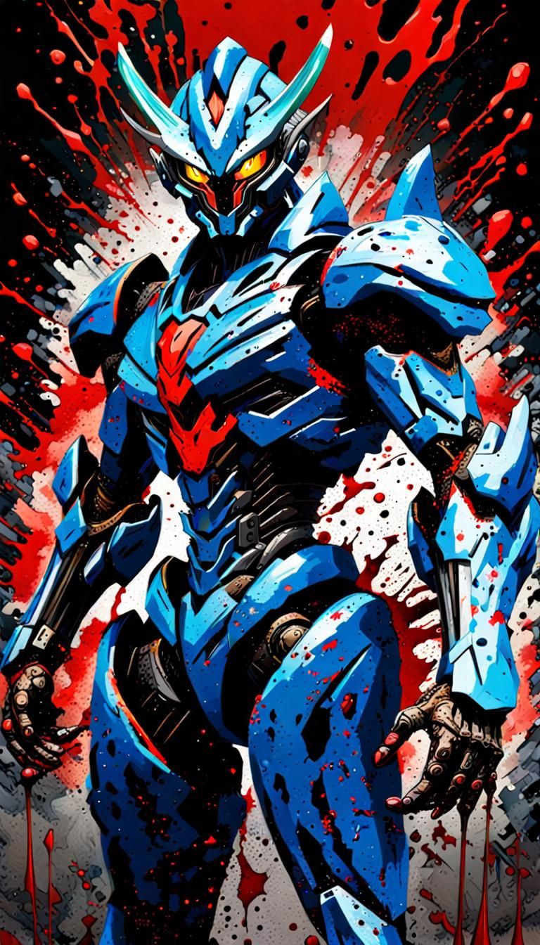 Dark Guyver, Guyver Anime, Guyver Splash Art, Guyver the Bio Boosted Armor, Guyver Fight Scene, Guyver Blood Splatter, B...