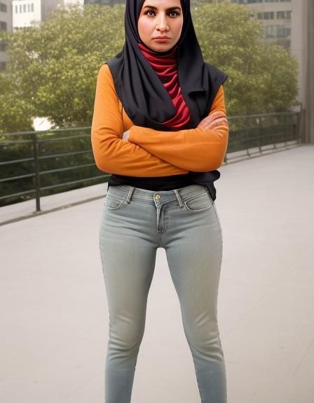 Woman in Hijab Portrait in City Setting